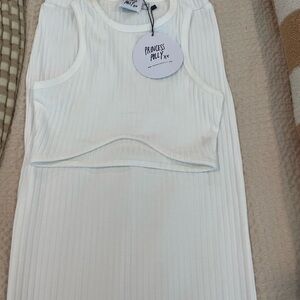 Princess Polly Ivory Ribbed Tank Top